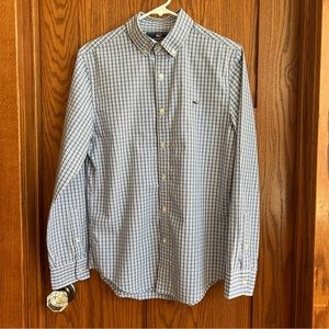 Vineyard Vines Blue Plaid Slim Fit Whale Shirt S